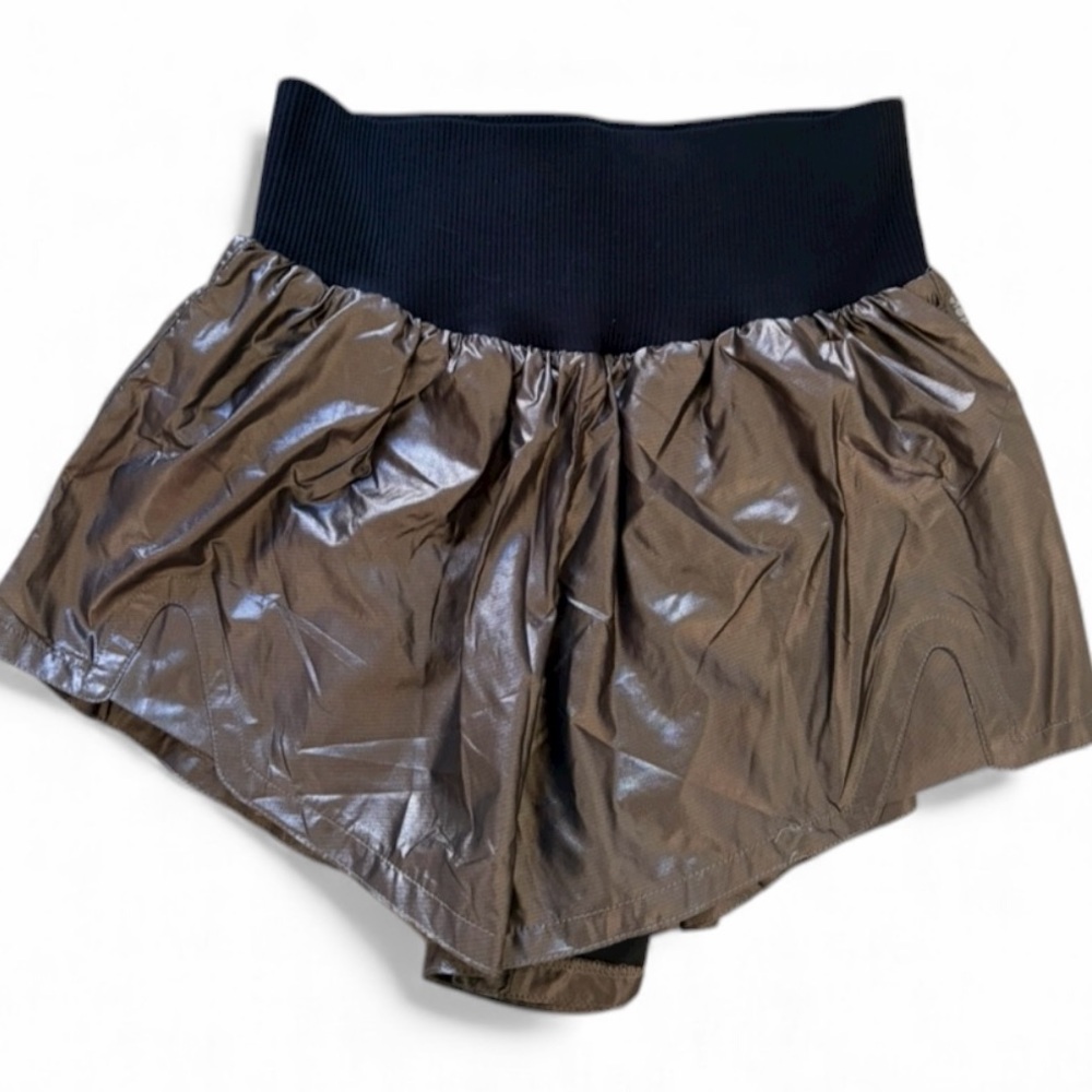 Free People movement Carpe Diem metallic bronze shorts, NWT - Picture 2 of 5